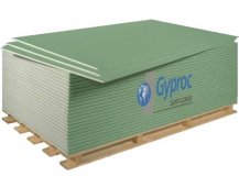 Гипсокартон ГКЛВ-УК GYPROC 2500мм 1200мм 12,5мм ВЛАГОСТОЙКИЙ S=3,0м2 1 упаковка 50 штук