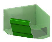 Угол желоба 120х86 наружный RAL P362 (Зеленый)