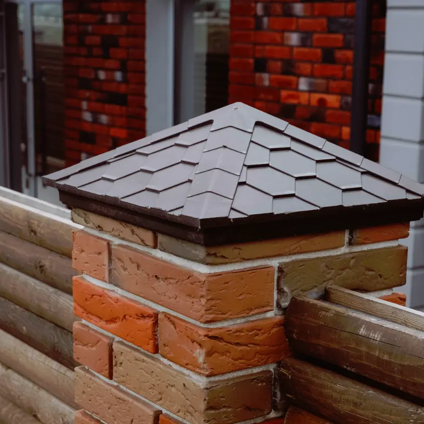 Фото 3 колпак Everest Коричневый для столбов забора