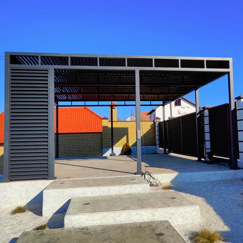 Фото 3 Еврожалюзи 7024-7024 на заборе жалюзи и навесе авто