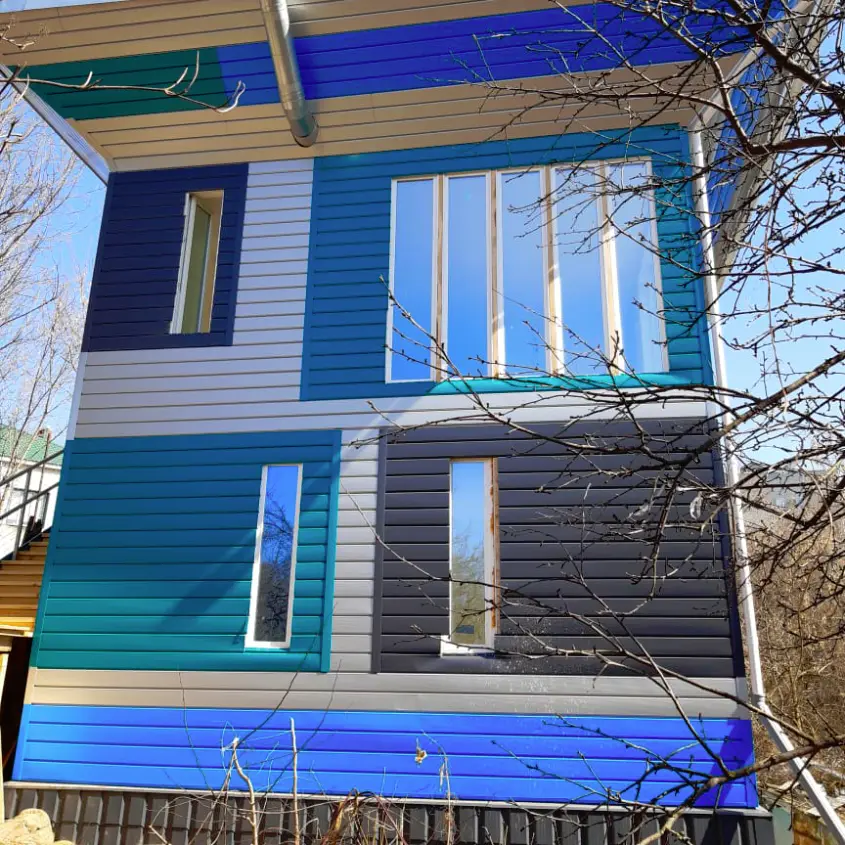 Фото 5 дома Перевертыш металлосайдинг Евро-Брус под брус в ассортименте