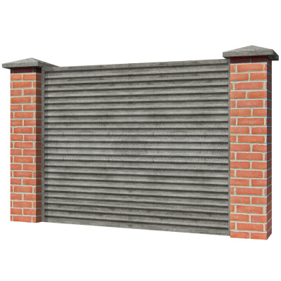 Забор жалюзи ЭКО-Z Винтаж SteelArt двусторонний на кирпичных столбах