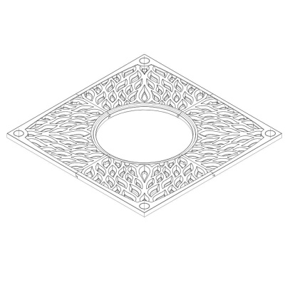 Приствольная решетка ПП ZKING CRUST 2х2м Черная чертеж