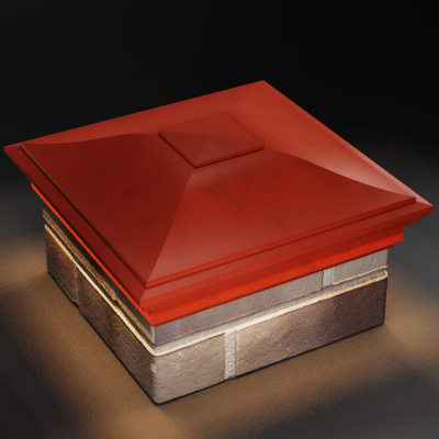 Колпак ZKING MONBLAN 385мм на столб 1.5 кирпича Красный с подсветкой фото 3